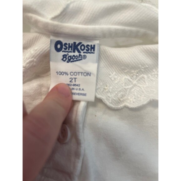 Osh Kosh B'gosh vintage peterpan lace collar white t-shirt 2T - Picture 3 of 3
